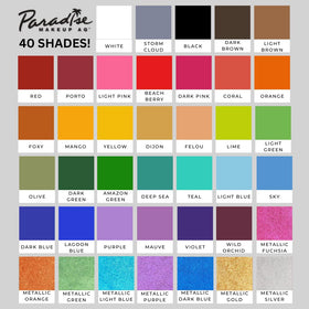 Mehron Paradise white next to coin scale showing pro-size 1.4 oz