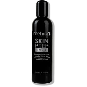 Mehron Skin Prep Pro front packaging showing bottle and label benefits