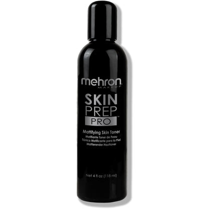 Mehron Skin Prep Pro front packaging showing bottle and label benefits