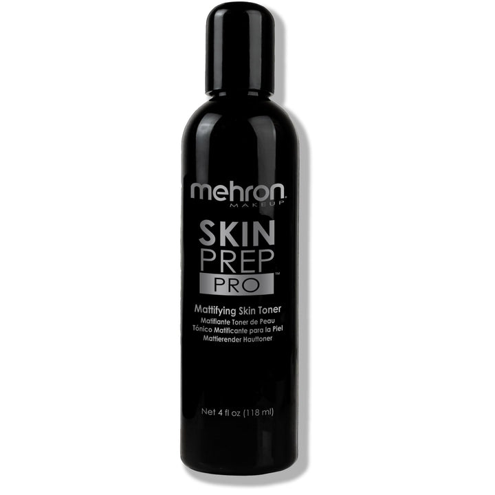 Mehron Skin Prep Pro front packaging showing bottle and label benefits