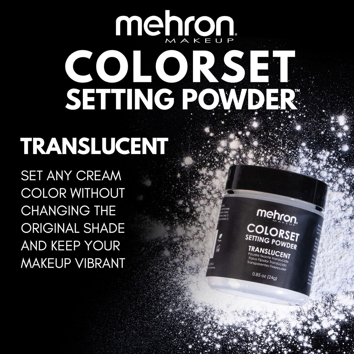 Mehron jar in hand demonstrating compact travel-friendly size