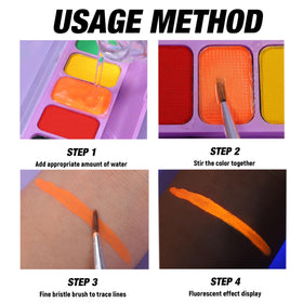 MEICOLY brush mixing water with pigment to show activation and precise application