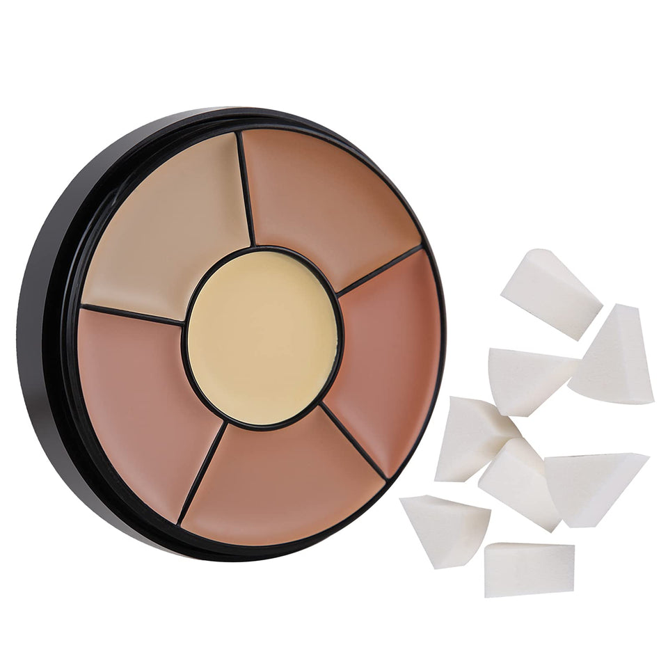 MEICOLY palette front view showing six shades and compact lid, easy travel