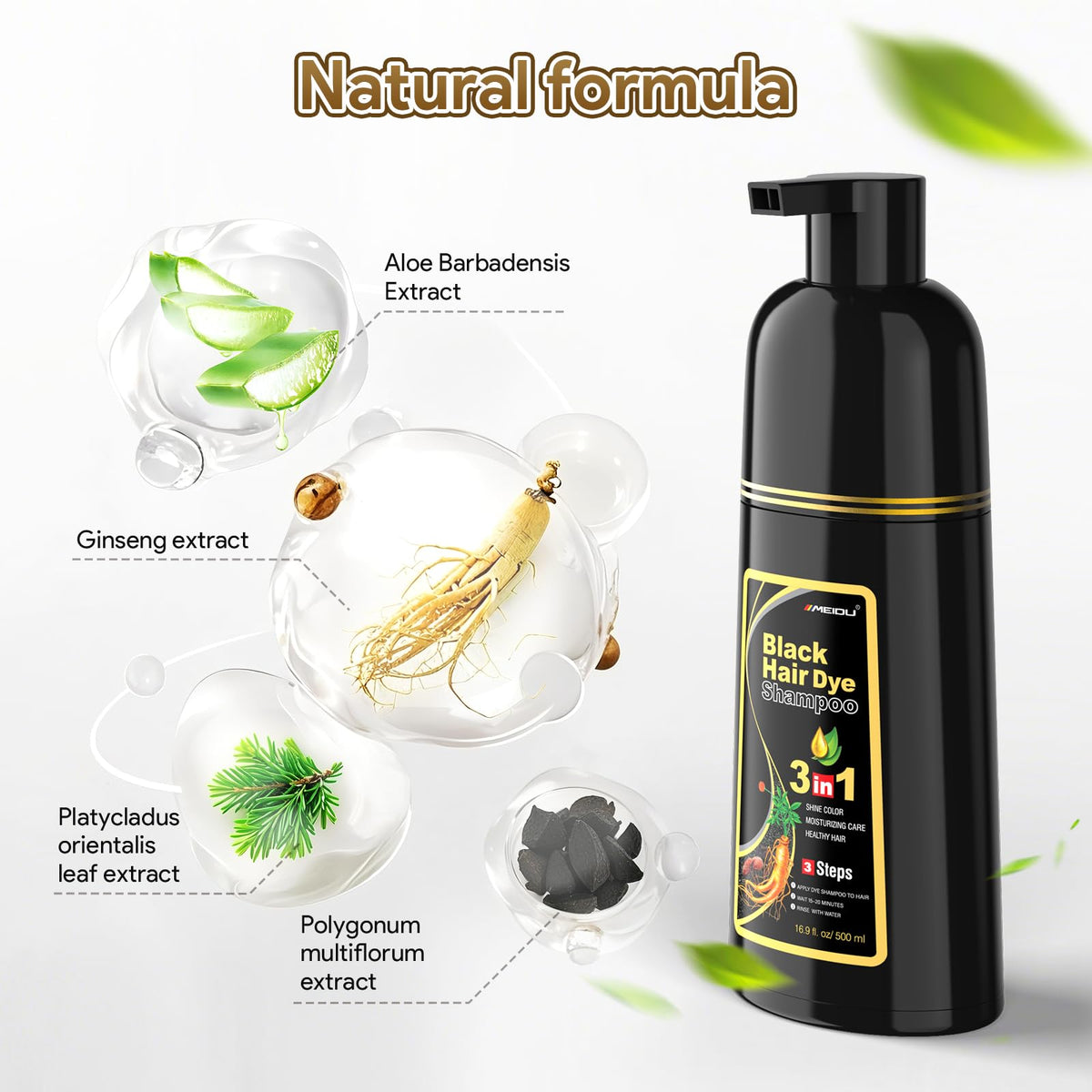 MEIDU application closeup with gloved hand applying shampoo, highlights neat stain‑free use