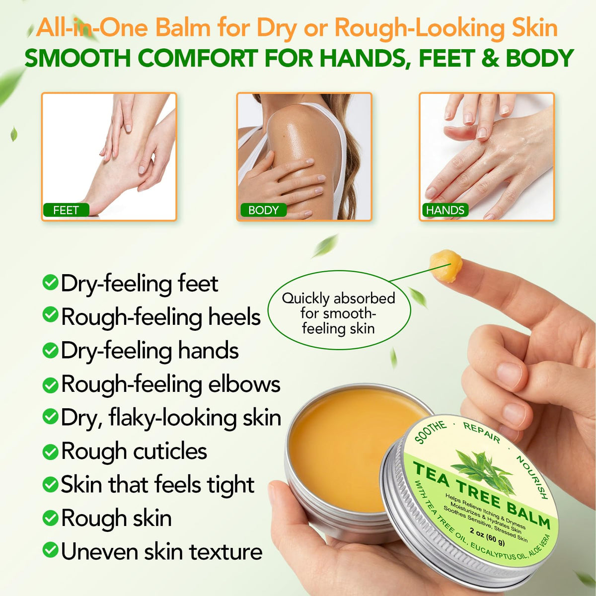 Meifenla balm on heels softening and reducing rough patches