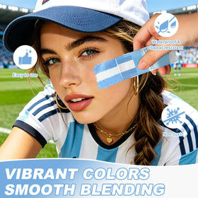 Meilury application under-eye black stripe demonstrating reduced glare for athletes