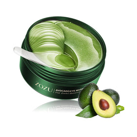 MeiPlumLai front packaging showing 60-piece avocado eye mask set and benefits