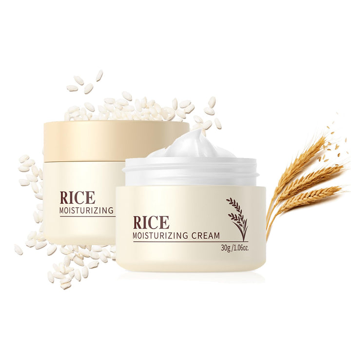 MeiPlumLai front jar showing rice ceramide cream for lightweight hydration
