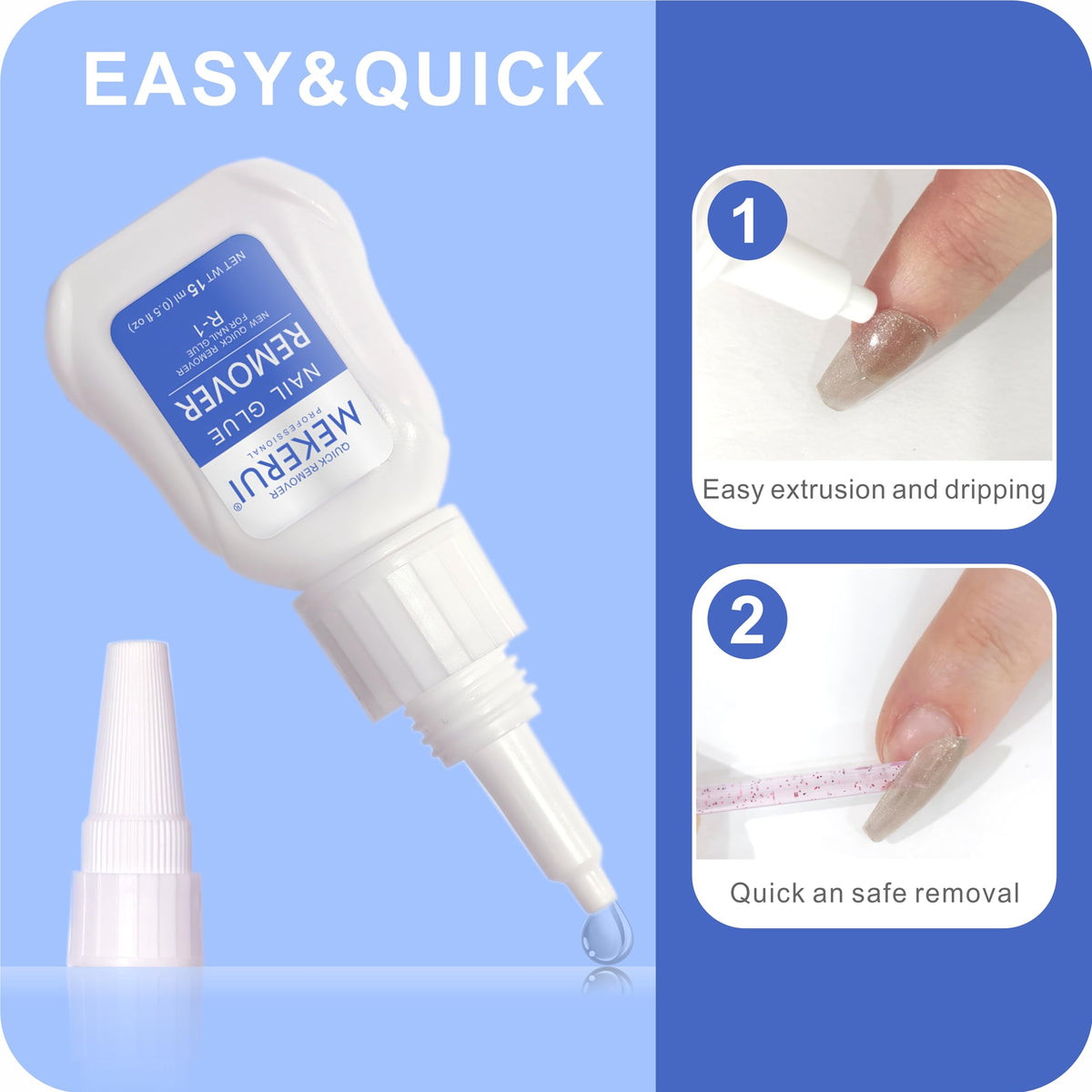 MEKERUI application demonstration pressing press-on nails for long-lasting secure hold