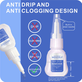 MEKERUI before-and-after nail repair showing restored tip strength and clean finish