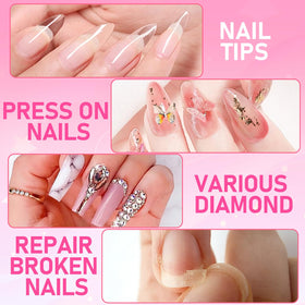 MEKK holding rhinestone on nail showing strong adhesive performance