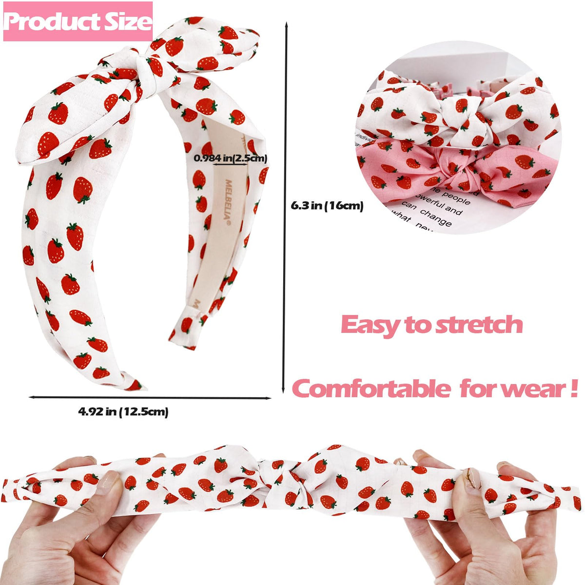 Melbelia flat lay of both headbands displaying color options and pattern