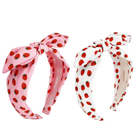 Melbelia front packaging showing two red and white headbands and benefits