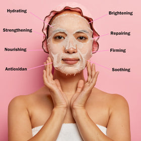 Meleell plant extract ingredients flatlay showing natural botanical benefit