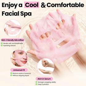 Meleell single mask opened with visible serum pooling to highlight moisturizing concentrate