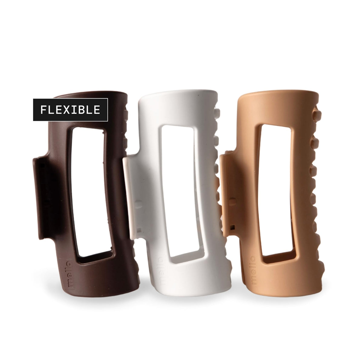 MELLO front packaging showing medium clip and neutral color, durable everyday use