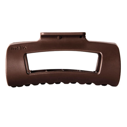 MELLO front view of medium dark brown clip showing shape and matte finish for comfortable hold