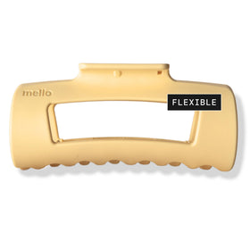 MELLO front view of medium yellow clip showing shape and secure hold