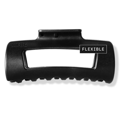 MELLO front view of medium black clip showing strong grip benefit