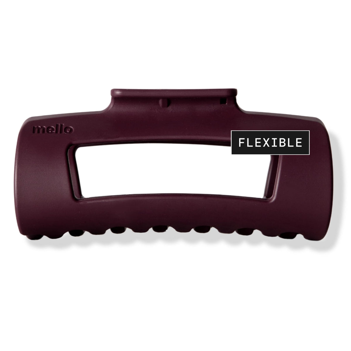 MELLO front view of Burgundy clip showing shape and grip benefit