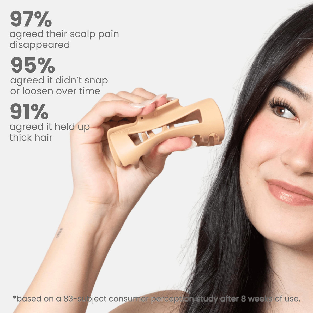MELLO compressed against a car headrest showing flexible flattening benefit