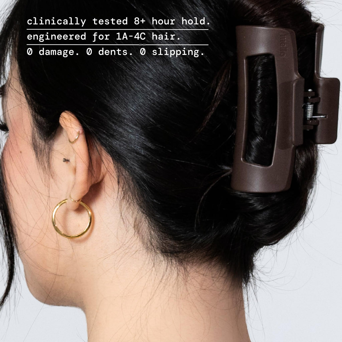 MELLO side profile flexed against pillow showing compression and soft recovery benefit