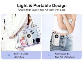 Melodly e-file polishing acrylic nails in a salon for faster results