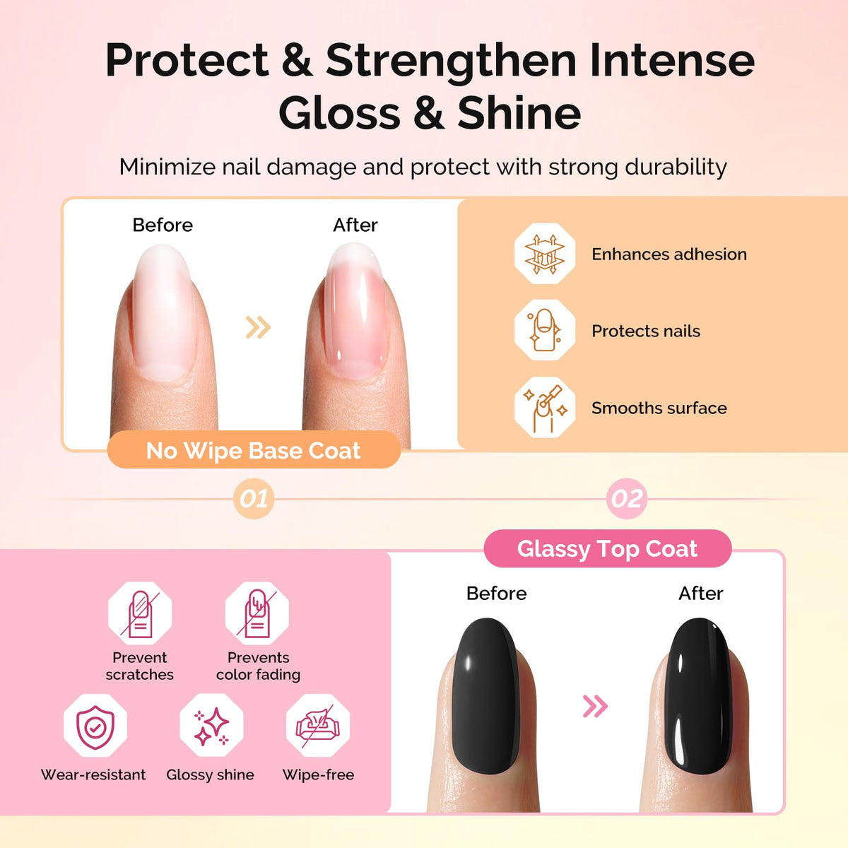 MelodySusie brush applying clear gel, precise application for smooth coverage