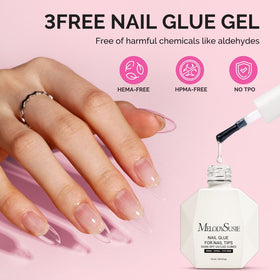 MelodySusie applying gel to a clear nail tip for secure bonding