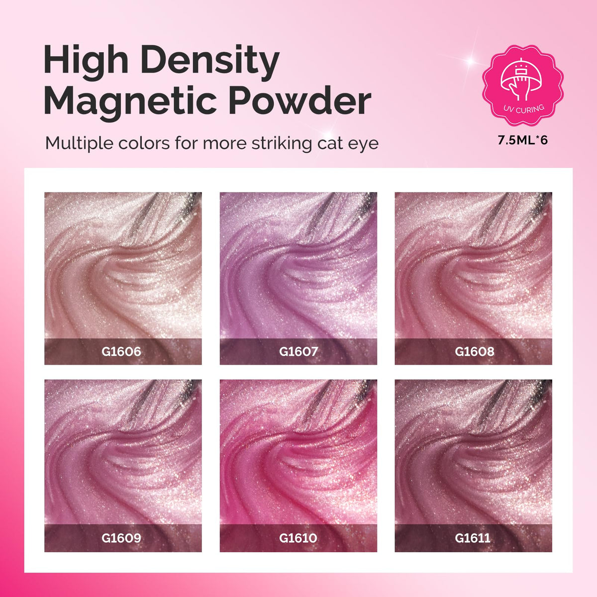 MelodySusie close-up of bottle showing ultra-fine magnetic pigment that creates shimmer