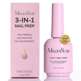 MelodySusie bottle front view showing compact professional nail prep benefit