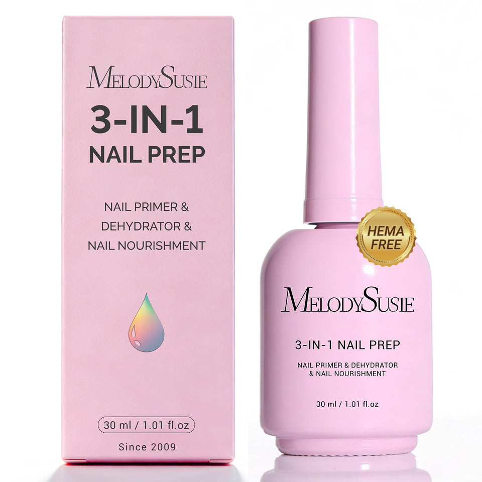 MelodySusie bottle front view showing compact professional nail prep benefit