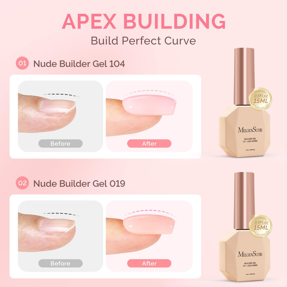 MelodySusie built-in brush and bottle neck detail for precise gel application