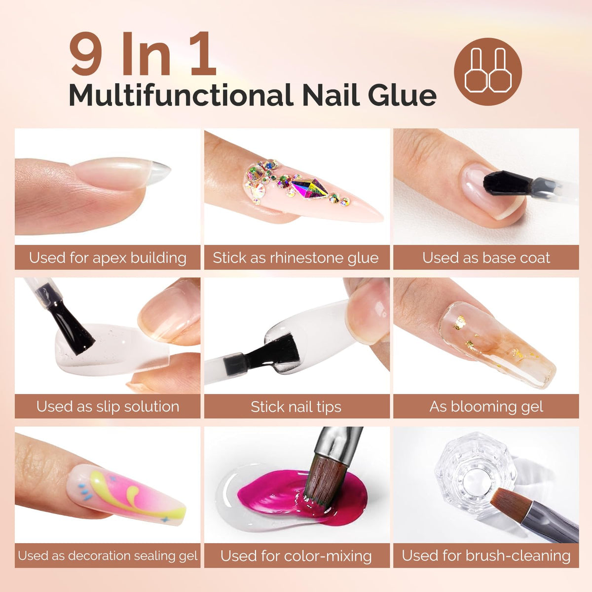 MelodySusie brush applicator close-up for precise, mess-free application
