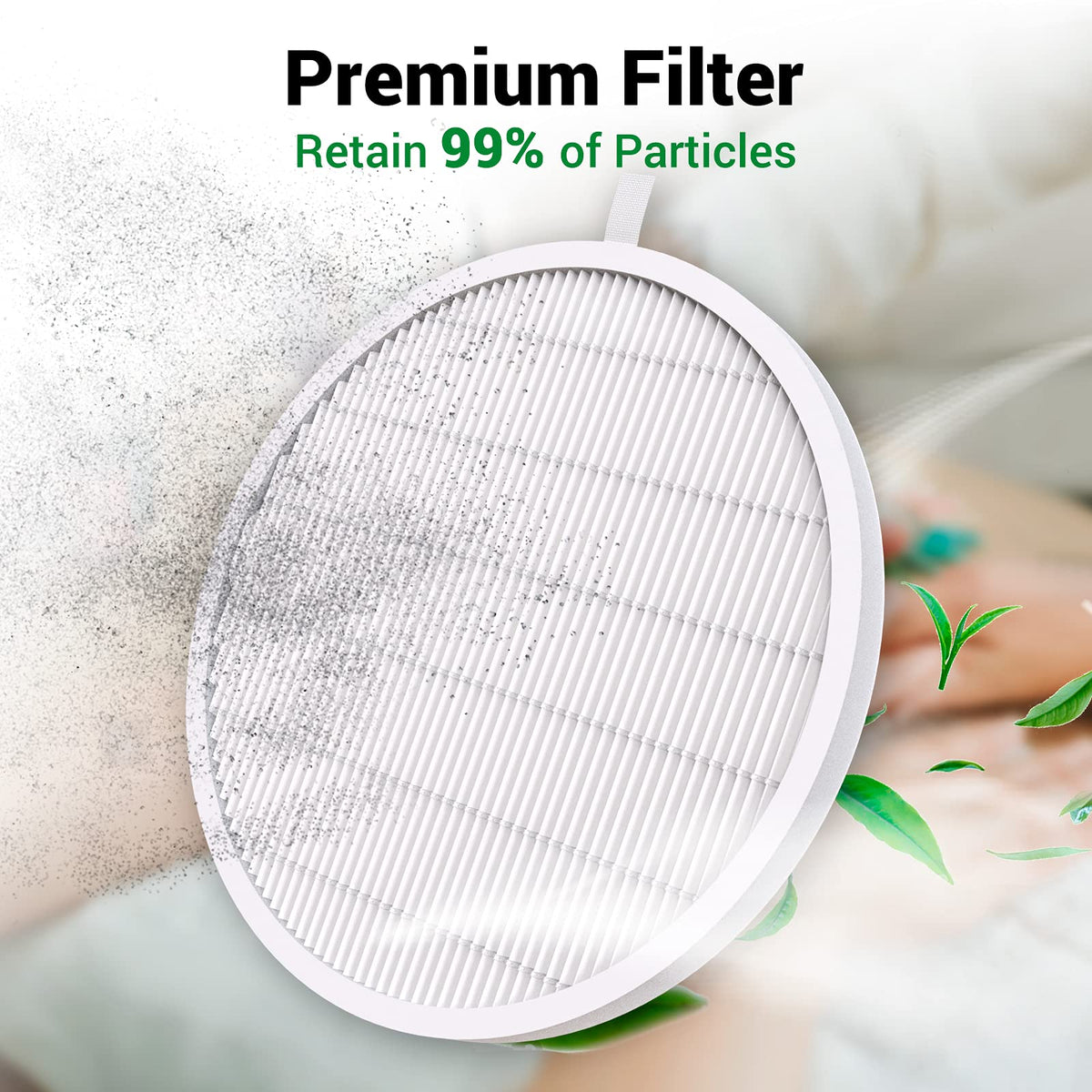 MelodySusie filter fibers close-up showing fine mesh that traps micro nail debris efficiently