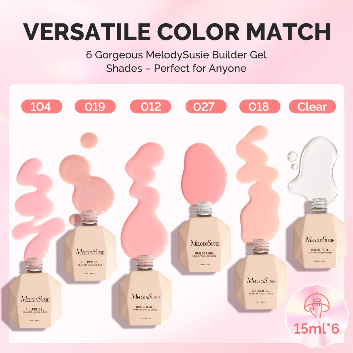 MelodySusie nude and pink color swatches for natural manicure options