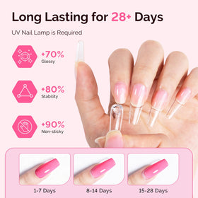 MelodySusie applying gel over a nail form for clean, controlled extension results
