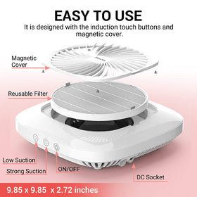 MelodySusie magnetic filter cover open to show reusable filter for easy cleaning