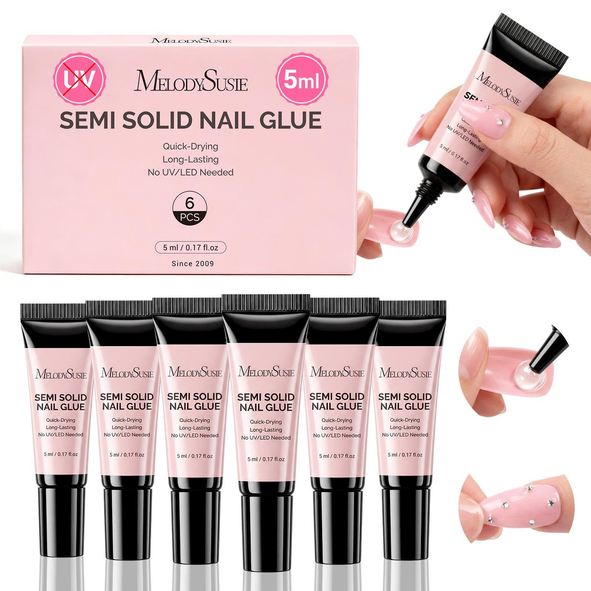MelodySusie front packaging showing six tubes and compact kit benefit