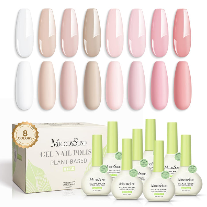 MelodySusie front packaging showing 8 pink and nude bottles, great gift set