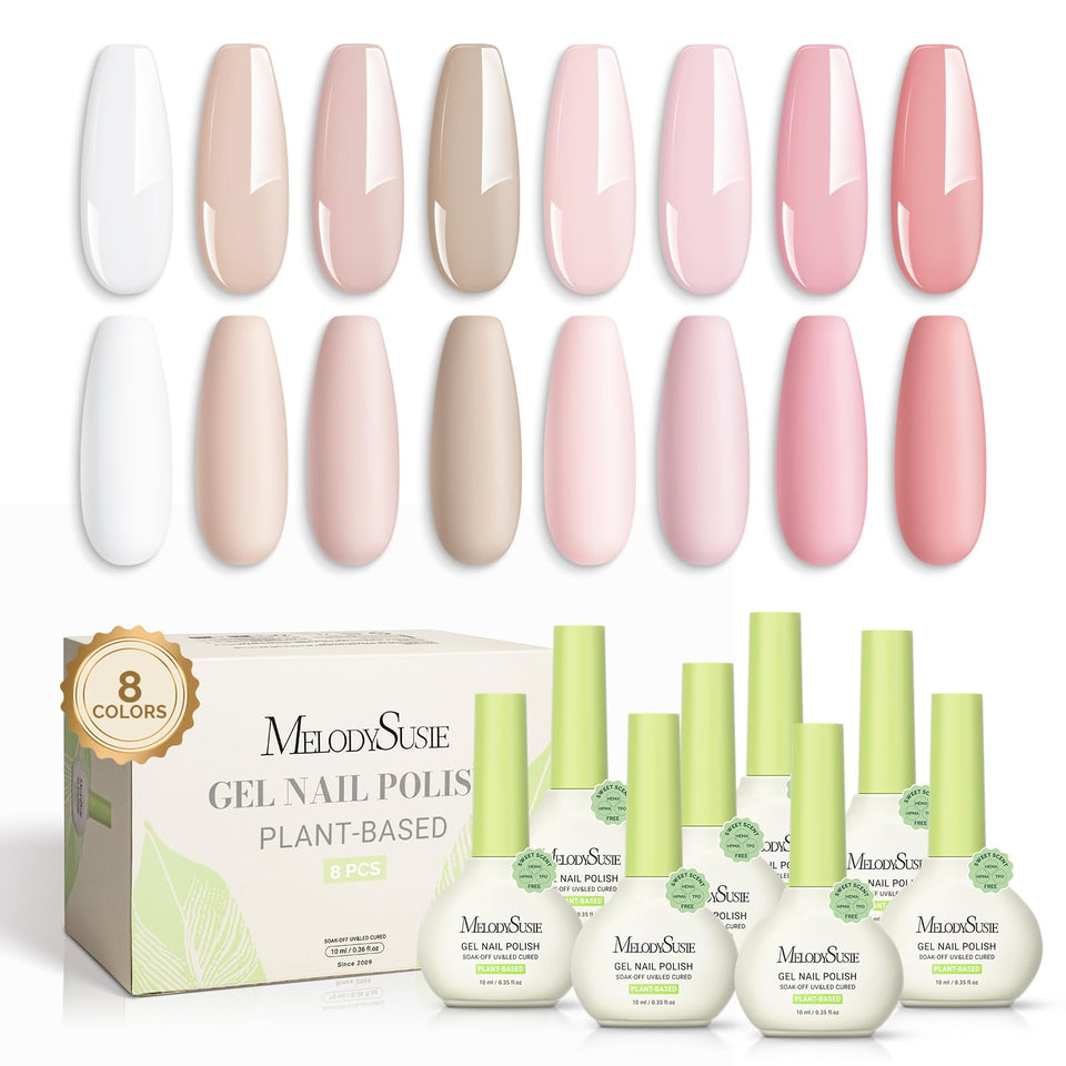 MelodySusie front packaging showing 8 pink and nude bottles, great gift set