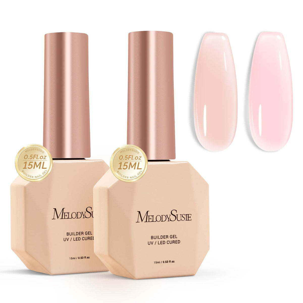 MelodySusie front packaging showing both nude and pink builder gels for easy selection
