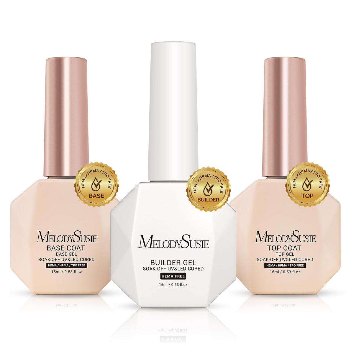 MelodySusie front packaging showing three clear 15ml bottles, highlights kit convenience