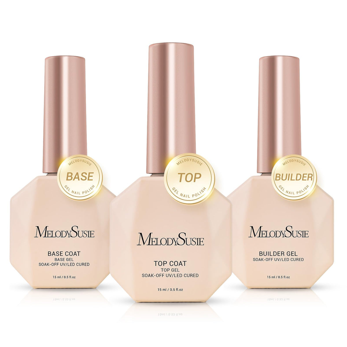 MelodySusie front packaging showing three clear 15ml bottles and benefits