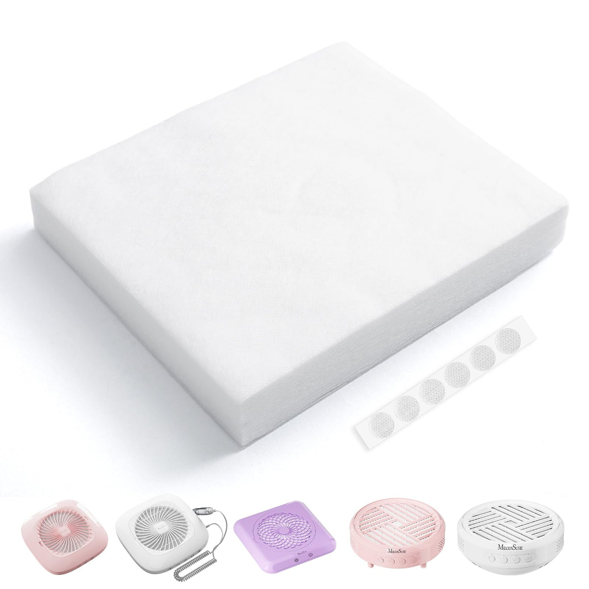 MelodySusie front pack of 200 sheets and six hooks showing value