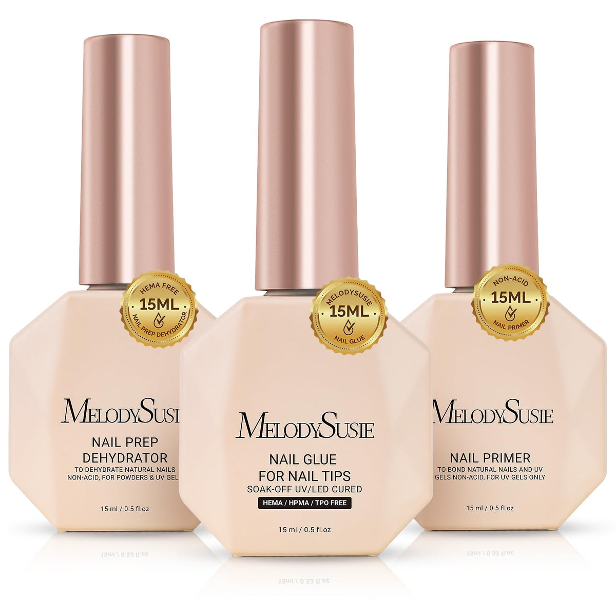 MelodySusie front packaging showing all three 15ml bottles and benefits