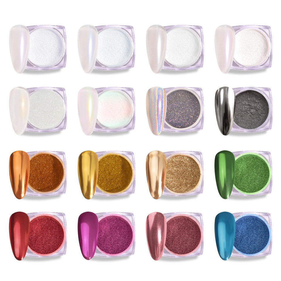 MelodySusie front packaging showing 16 chrome powder pots and kit benefits