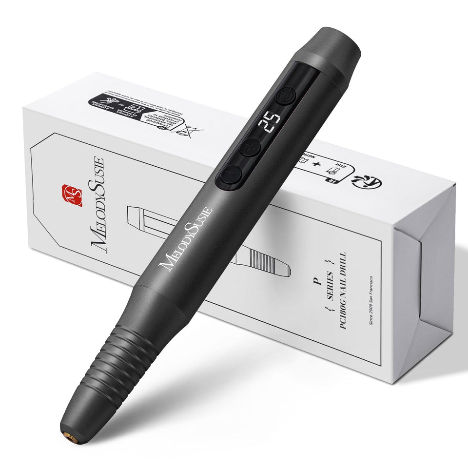 MelodySusie front view of pen-shaped drill showing compact design and ergonomic grip benefit