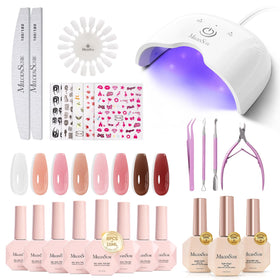 MelodySusie kit front packaging showing complete gel manicure set and contents