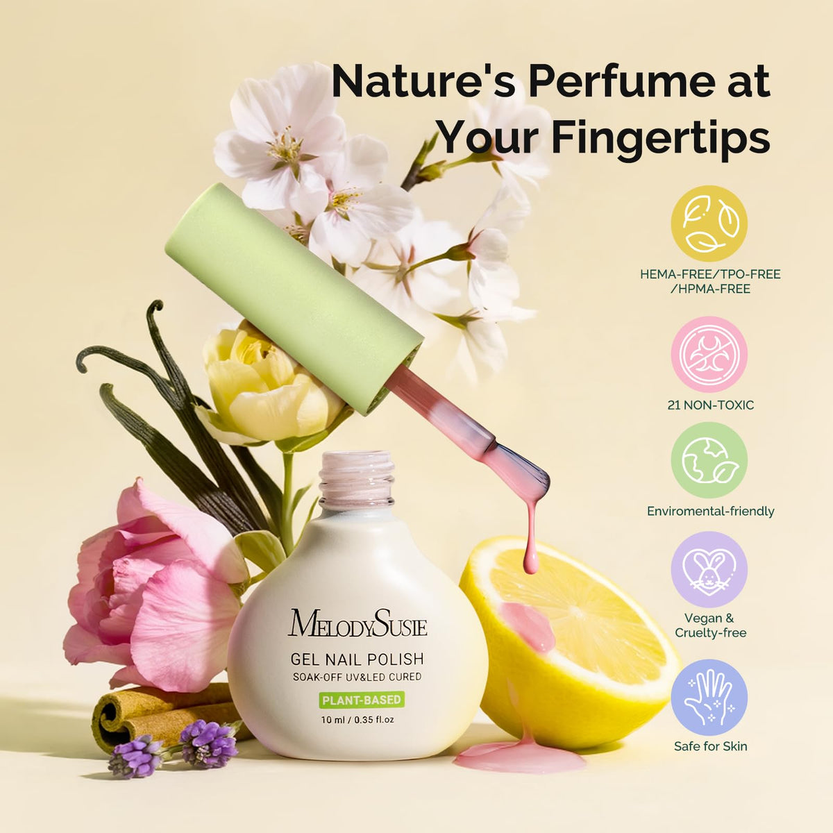 MelodySusie gel polish bottles in classic colors for versatile manicures